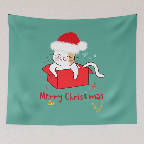 Item preview, Merry Christmas from cute cat designed and sold by ridhiandparidhi.