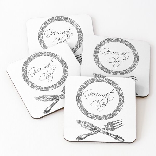 Artikelvorschau, Luxusrestaurant-Design „Gourmet Chef“ – Retro-Illustrationsdesign für T-Shirts, Tassen, Handyhüllen und andere Accessoires entworfen und verkauft von Ridiculam Toga.