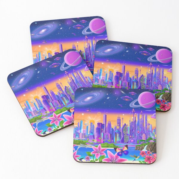 Item preview, Cosmic City Oasis designed and sold by GeraldNewtonArt.