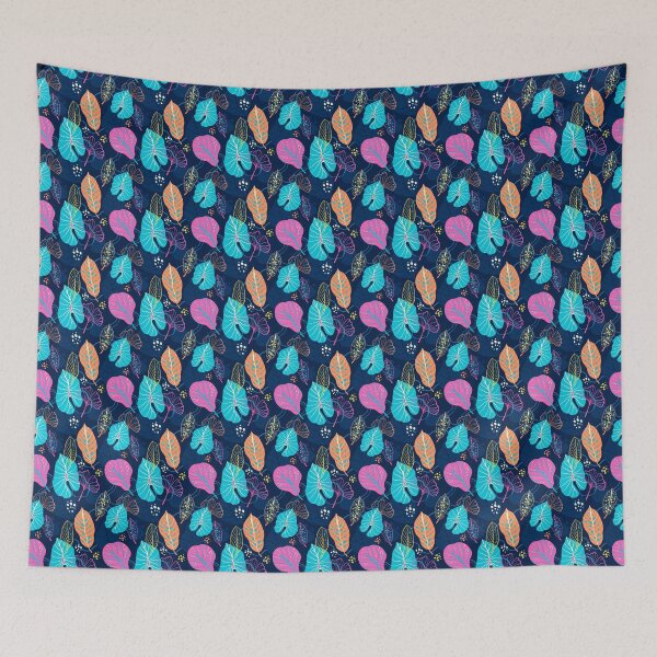 Item preview, Modern Colorful & Neutral Tropical Leaf Collage Pattern Mural designed and sold by Cordiality.