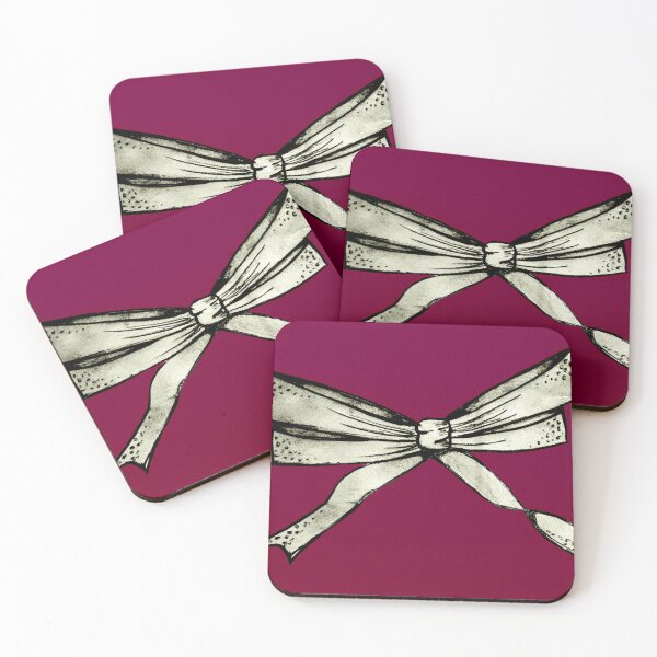 Item preview, silver bow on a pink background designed and sold by Francespoppy.