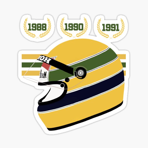 Vintage Ayrton Senna World Champion Helmet  Sticker for Sale by