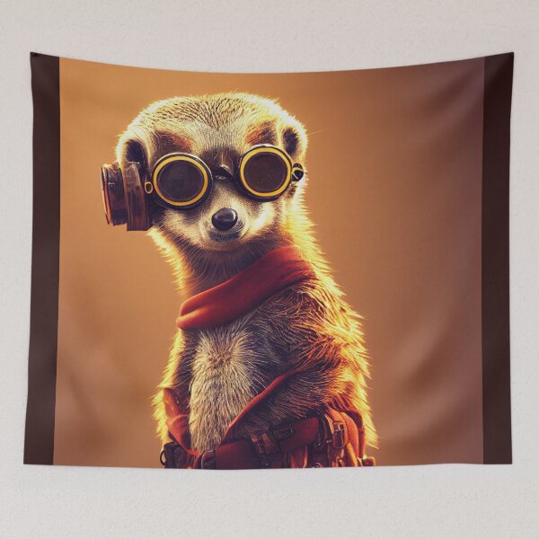 Item preview, The Cyber-Pirate Meerkat: An Anthropomorphic, Tiny, and Cute Cybernetic Sidekick for Your Adventures designed and sold by MimozaStudio.