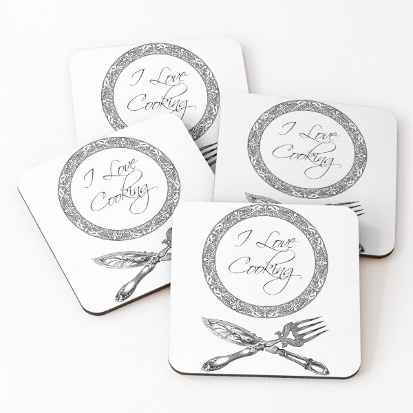 Item preview, 'I Love Cooking' Luxury Restaurant Design - Retro Illustration Design for T-shirts, mugs, phone cases and other accessories designed and sold by Ridiculam Toga.