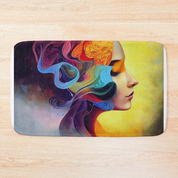 Item preview, portrait of a colourful woman designed and sold by TripleEdge22.