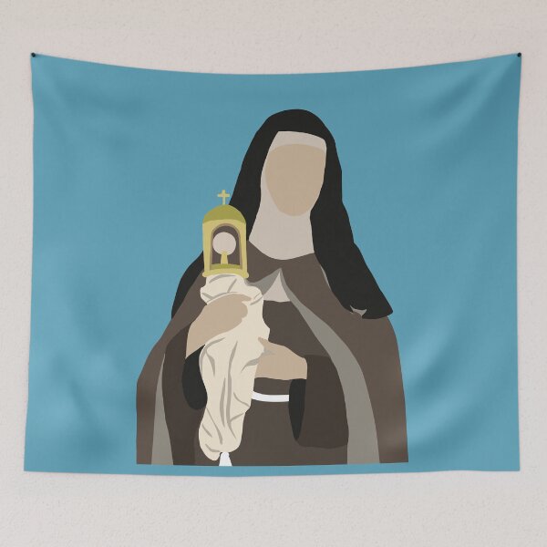 Item preview, Saint Claire holding a Monstrance with the Eucharist (Catholic Saint Graphic Art) designed and sold by TheCatholicLady.