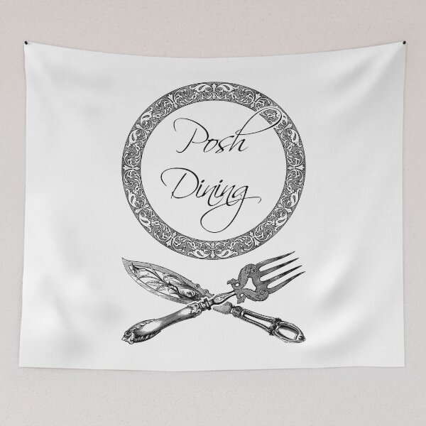Item preview, 'Posh Dining' Luxury Restaurant Design - Retro Illustration Design for T-shirts, mugs, phone cases and other accessories designed and sold by Ridiculam Toga.