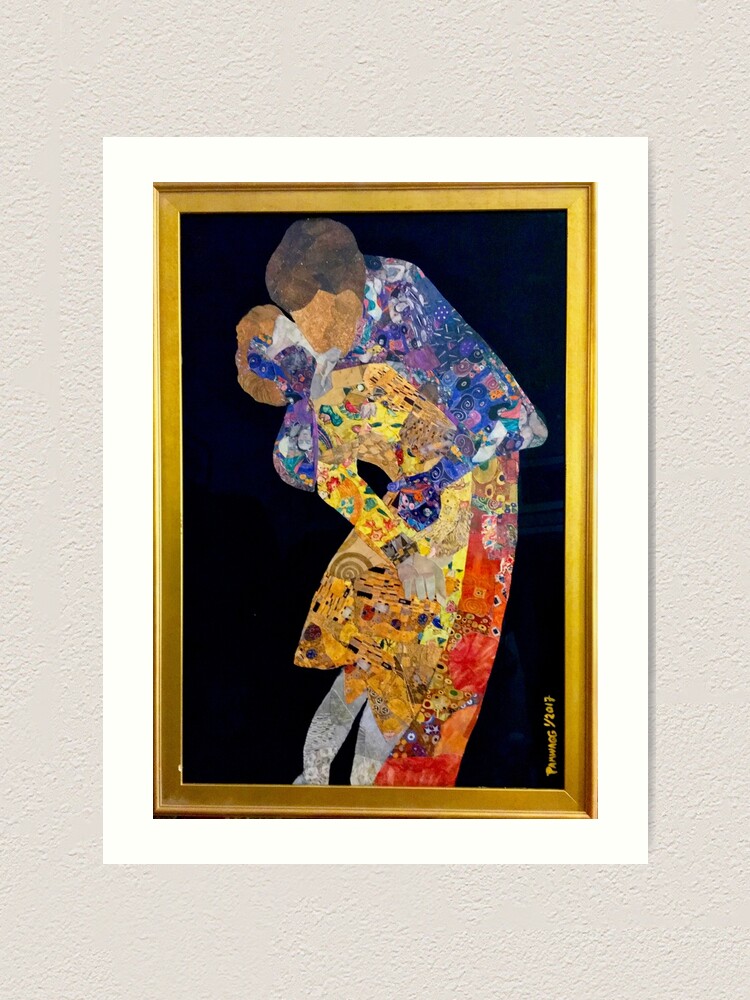 Thumbnail 2 of 3, Art Print, Klimt: THE KISS COLLAGE #2 designed and sold by Phoebe S. Wagner.