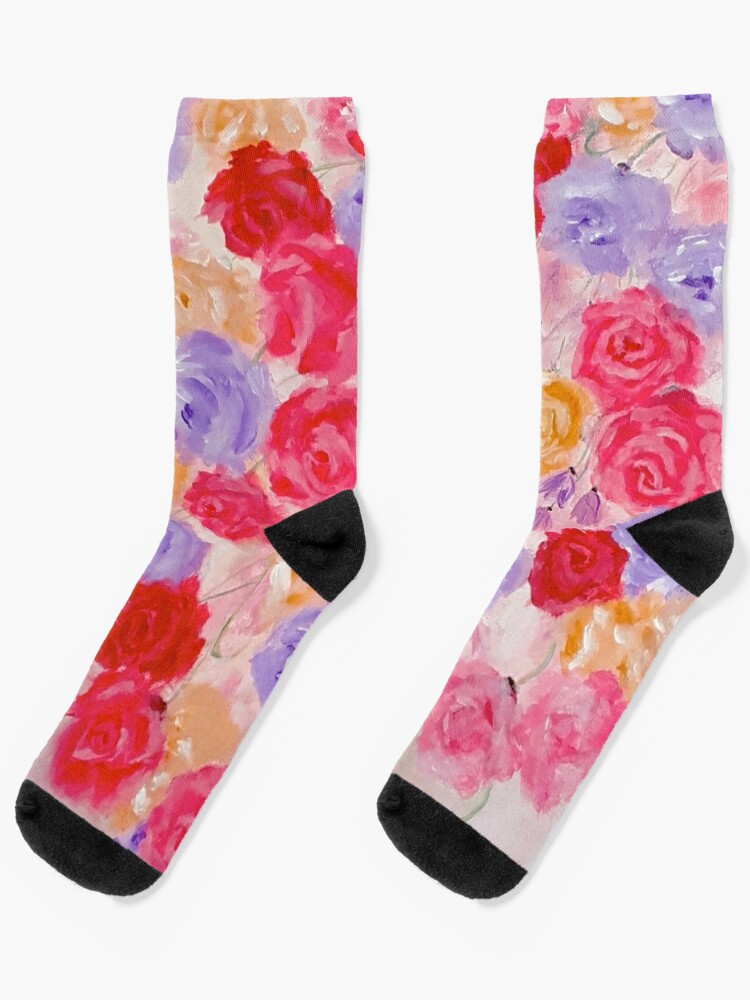 Pink Red and Yellow Flower Power | Socks