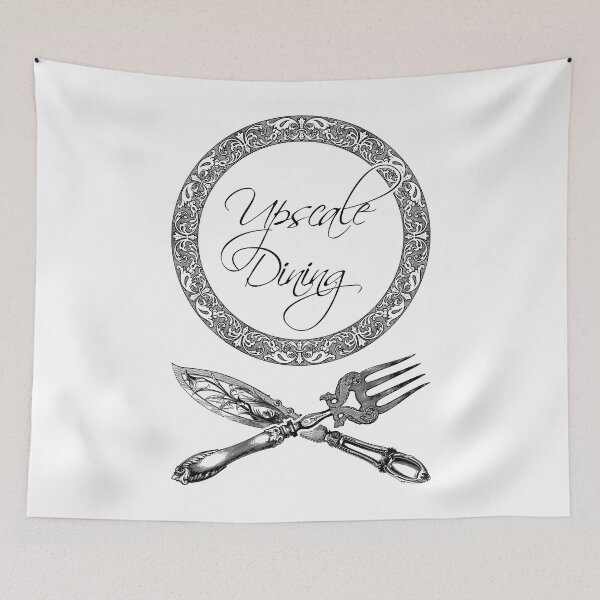 Item preview, 'Upscale Dining ' Luxury Restaurant Design - Retro Illustration Design for T-shirts, mugs, phone cases and other accessories designed and sold by Ridiculam Toga.