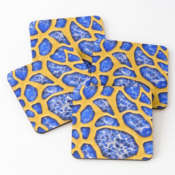 Item preview, Blue opal stones in gold pattern designed and sold by hendrikspix.