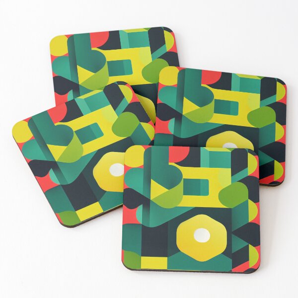 Item preview,  Graphic Green, Red and Yellow Illusion Pattern designed and sold by KOTOdesign.