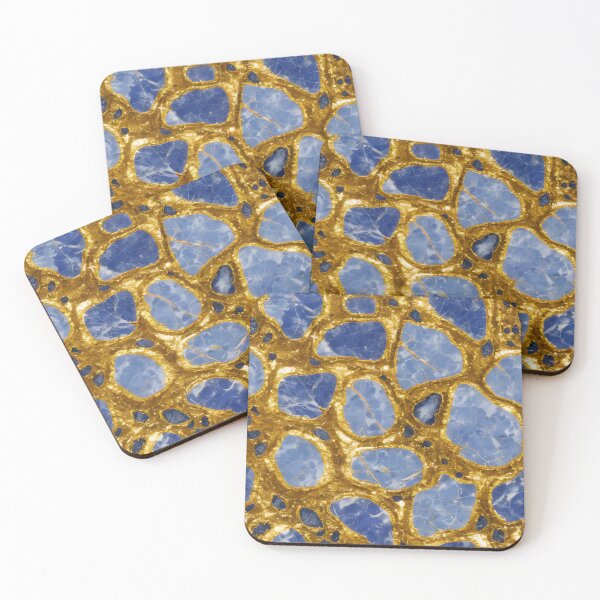 Item preview, Blue marble mixed in with gold pattern designed and sold by hendrikspix.