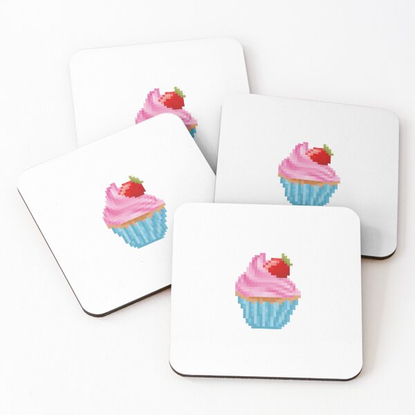 Item preview, Retro Pixel Strawberry Frosted Cupcake designed and sold by 8BitTrip.