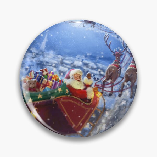 Item preview, Santa flying over rooftops designed and sold by Daniel Rodgers.