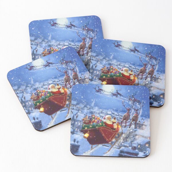 Item preview, Santa flying over rooftops designed and sold by Daniel Rodgers.