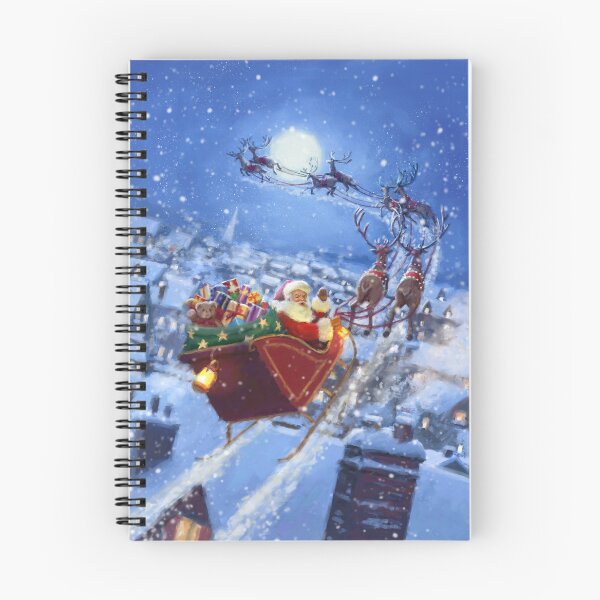Item preview, Santa flying over rooftops designed and sold by Daniel Rodgers.