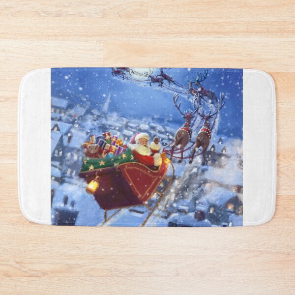 Item preview, Santa flying over rooftops designed and sold by Daniel Rodgers.