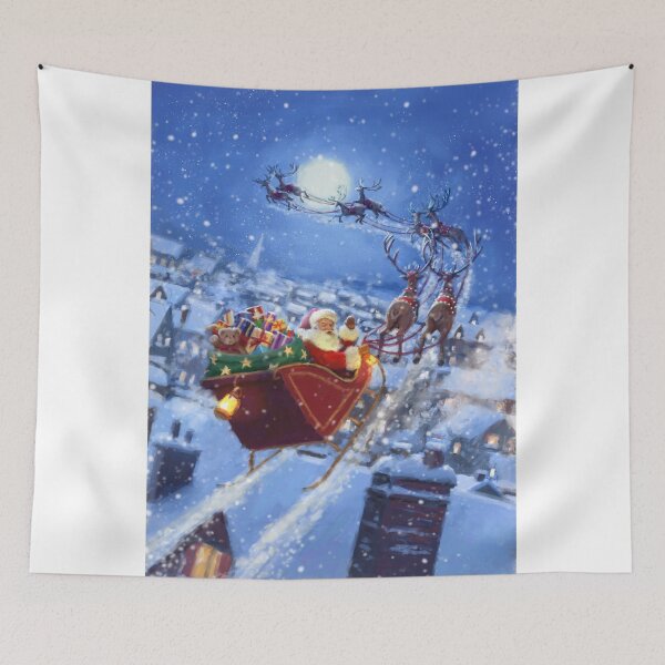 Item preview, Santa flying over rooftops designed and sold by Daniel Rodgers.