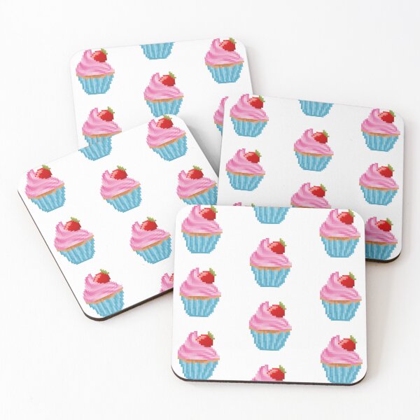 Item preview, Retro Pixel Strawberry Frosted Cupcake designed and sold by 8BitTrip.