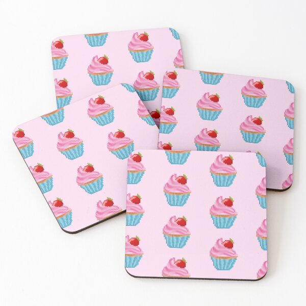 Item preview, Retro Pixel Strawberry Frosted Cupcake designed and sold by 8BitTrip.