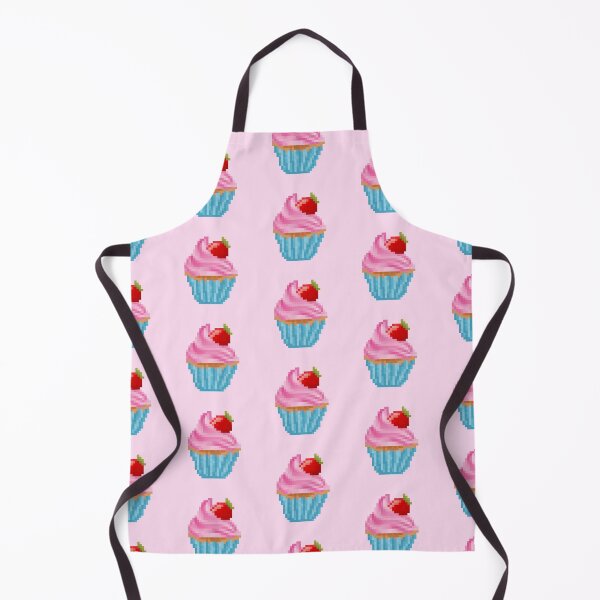 Item preview, Retro Pixel Strawberry Frosted Cupcake designed and sold by 8BitTrip.