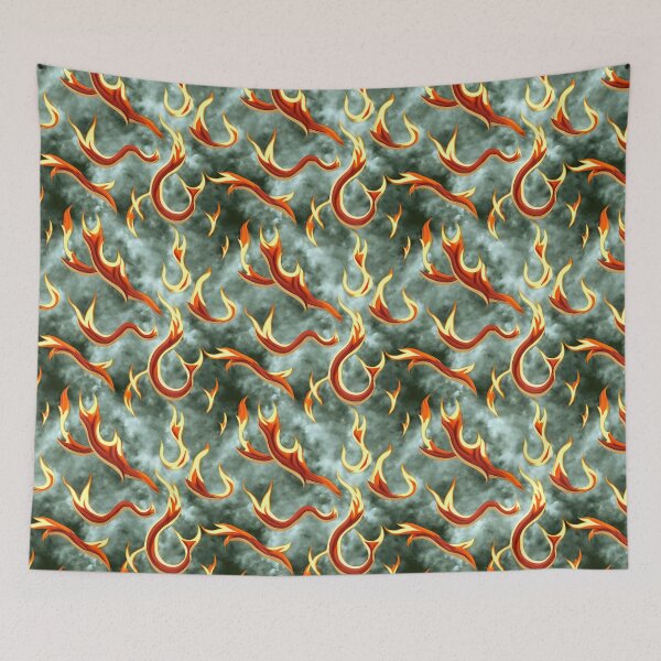 Item preview, Cloudy fire comic pattern designed and sold by hendrikspix.