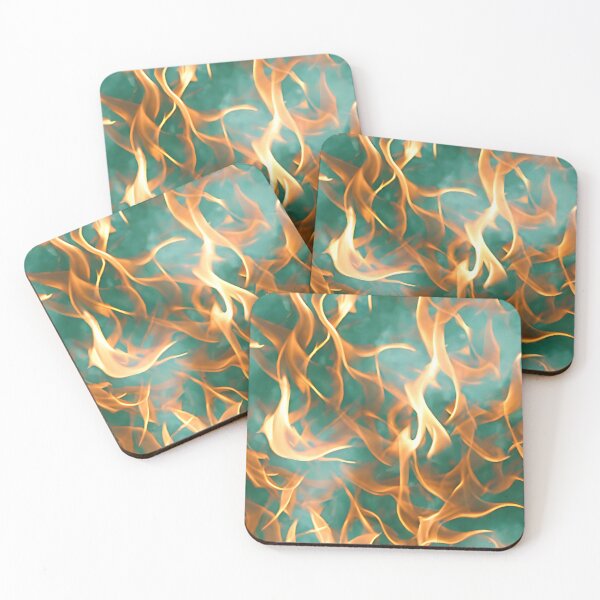 Item preview, Green backdrop flame inferno pattern designed and sold by hendrikspix.