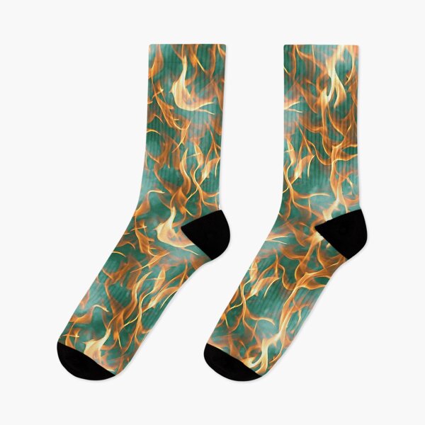 Item preview, Green backdrop flame inferno pattern designed and sold by hendrikspix.