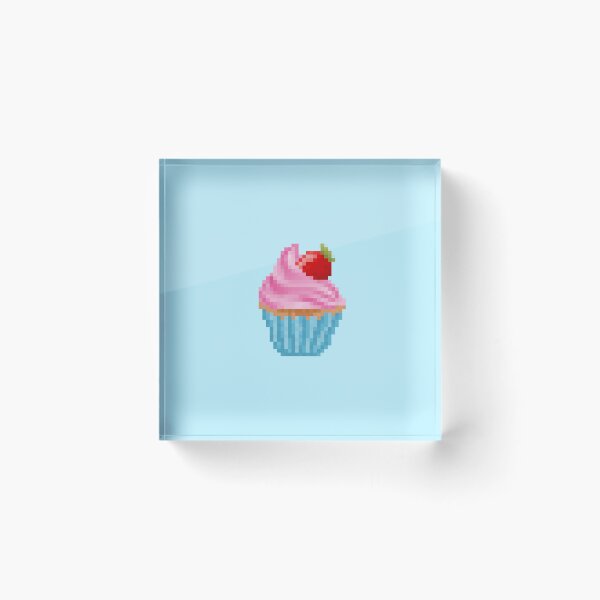 Item preview, Retro Pixel Strawberry Frosted Cupcake designed and sold by 8BitTrip.