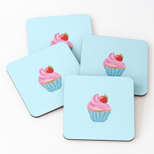 Item preview, Retro Pixel Strawberry Frosted Cupcake designed and sold by 8BitTrip.