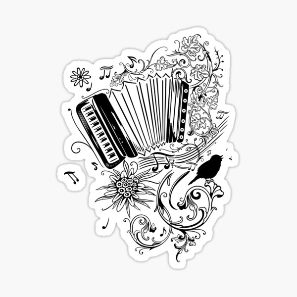 "Accordion folk music" Sticker for Sale by ChristineKrahl Redbubble