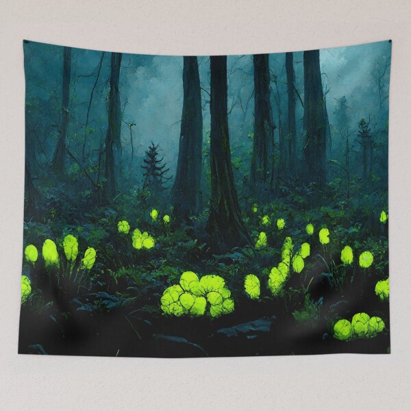 Item preview, Eerie Fantasy Forest With Alien Plants designed and sold by madtoyman.