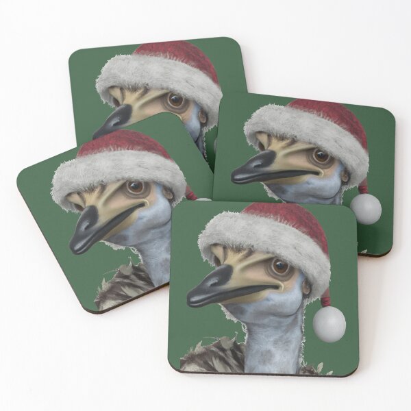 Item preview, Cute Australian Emu Wearing A Festive Holiday Hat designed and sold by taiche.