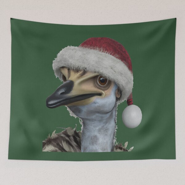 Item preview, Cute Australian Emu Wearing A Festive Holiday Hat designed and sold by taiche.