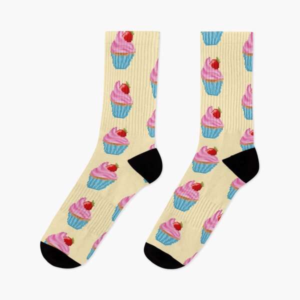 Item preview, Retro Pixel Strawberry Frosted Cupcakes designed and sold by 8BitTrip.