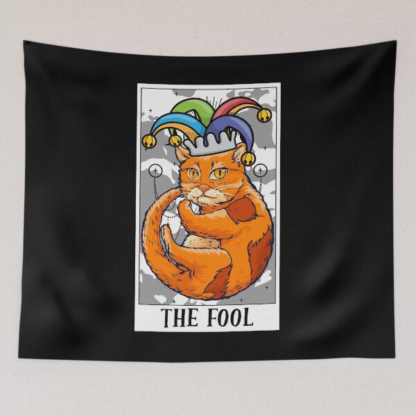 Item preview, The Fool Tarot Card Funny Cat Tarot Card A Tarot Cards Lover designed and sold by Nessshirts.