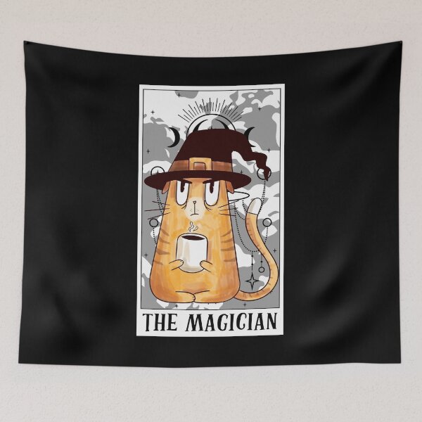 Item preview, The Magician Tarot Card Funny Cat Tarot Card Tarot Cards Fan designed and sold by Nessshirts.