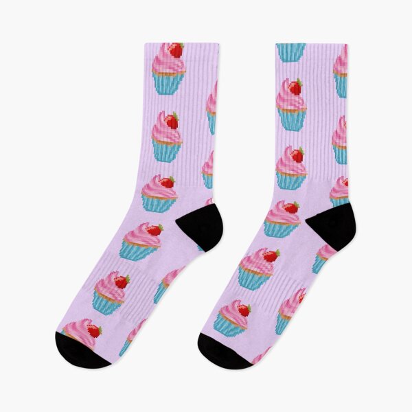 Item preview, Retro Pixel Strawberry Frosted Cupcakes designed and sold by 8BitTrip.