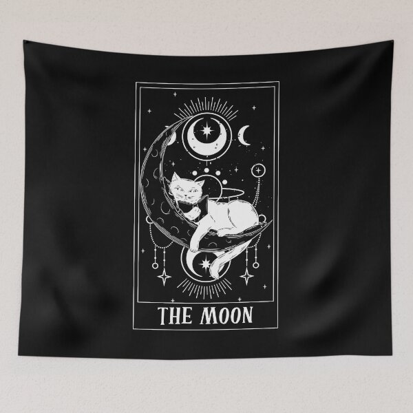 Item preview, The Moon Tarot Card Funny Cat Tarot Card A Tarot Cartomancy designed and sold by Nessshirts.