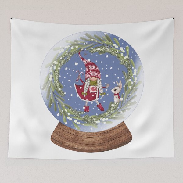 Item preview, Snow Globe Christmas Gnome Girl with a Candy Canes 2 designed and sold by TasimaDesign.