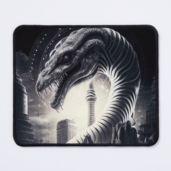 Item preview, Monochrome Vintage Epic Fantasy Basilisk Digital Concept Art  designed and sold by Jozzabazza.