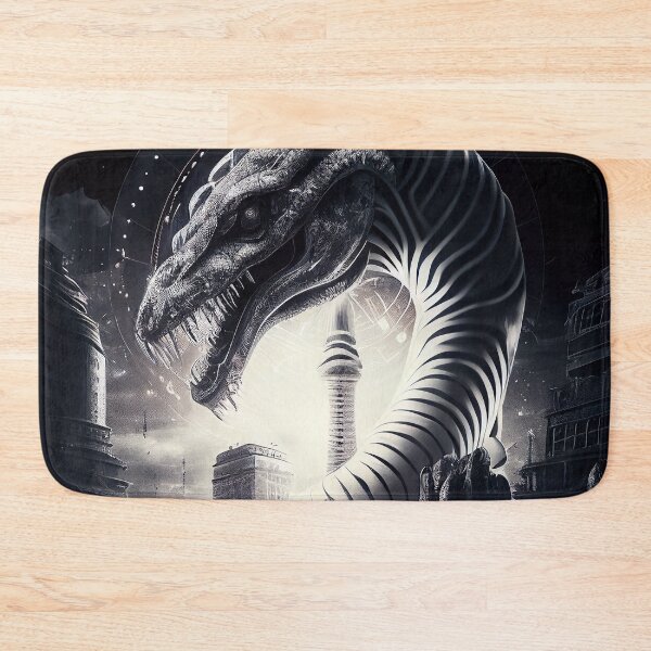 Item preview, Monochrome Vintage Epic Fantasy Basilisk Digital Concept Art  designed and sold by Jozzabazza.