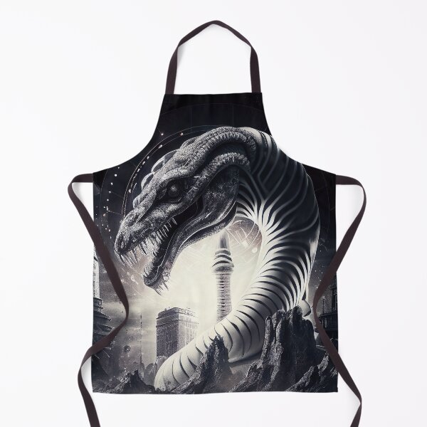 Item preview, Monochrome Vintage Epic Fantasy Basilisk Digital Concept Art designed and sold by Jozzabazza.