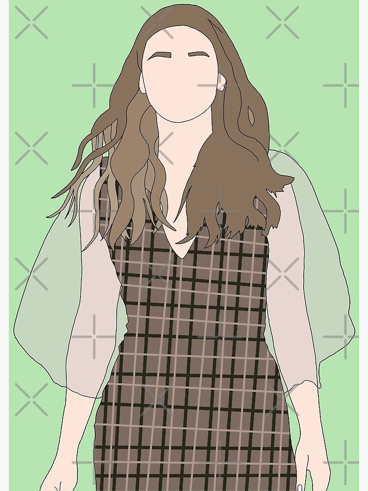 Camille's beige plaid sleeveless dress on Emily in Paris