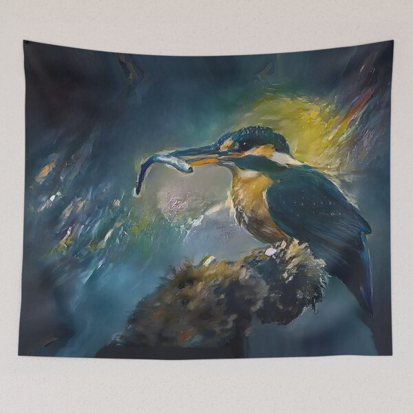 Item preview, Kingfisher and fish designed and sold by WildBirdArt.
