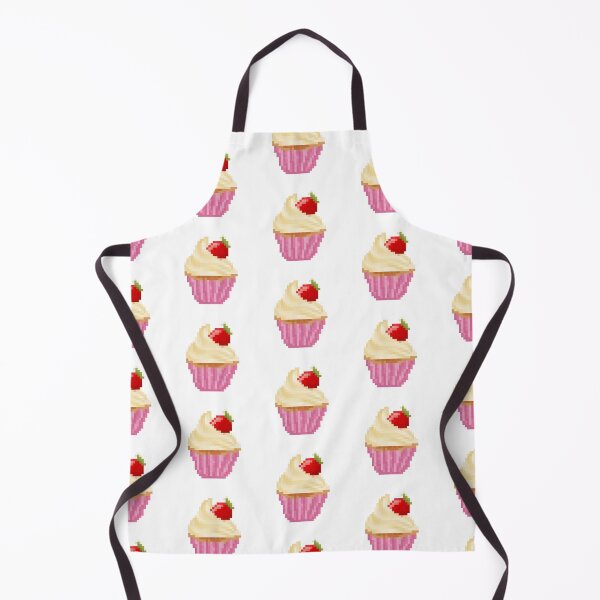 Aperçu de l'œuvre Cupcakes givrés aux fraises et à la vanille pixel rétro créée et vendue par 8BitTrip.