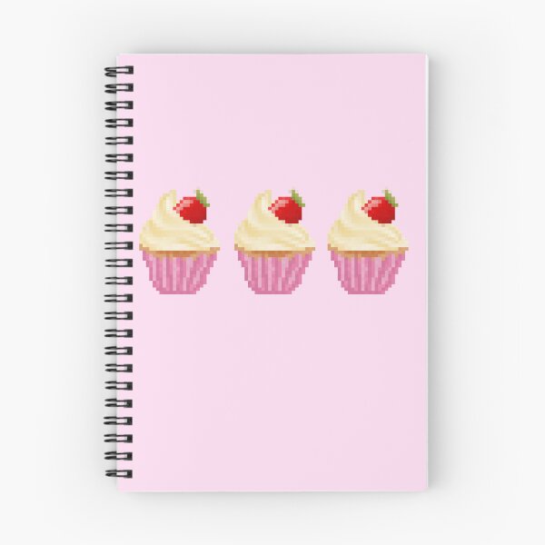 Item preview, Retro Pixel Vanilla Strawberry Frosted Cupcakes designed and sold by 8BitTrip.