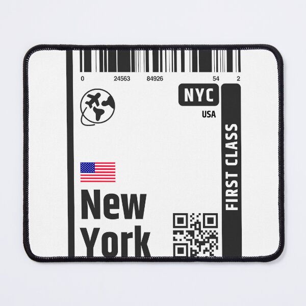Item preview, NEW YORK NYC Flight Ticket designed and sold by tshirtsandme.