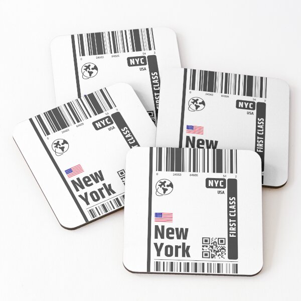 Item preview, NEW YORK NYC Flight Ticket designed and sold by tshirtsandme.